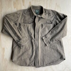 Gander Mountain Shirt Mens Large Gray Chamois Long Sleeve Button Up Workwear